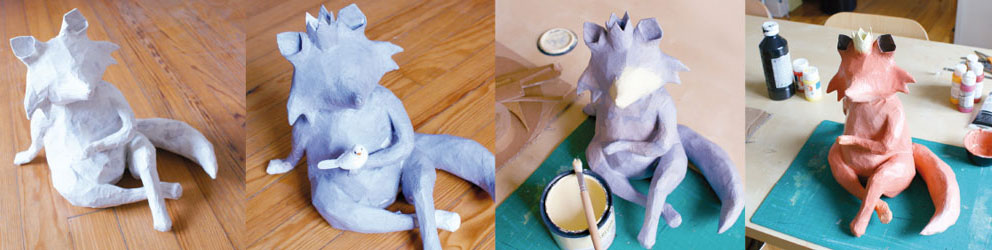 diy-renard-papier-mache-carton diy-renard-papier-mache-carton