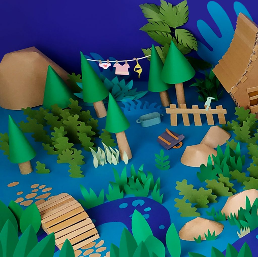 paper scene setup papier scéno